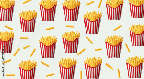 French Fries Pattern Background