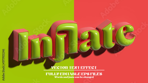 Typography Inflated 3D Text Design.
Glossy Balloon Inflated Text Effect 