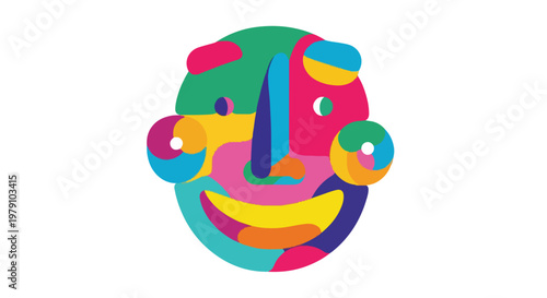 Colorful abstract face emoticon design.