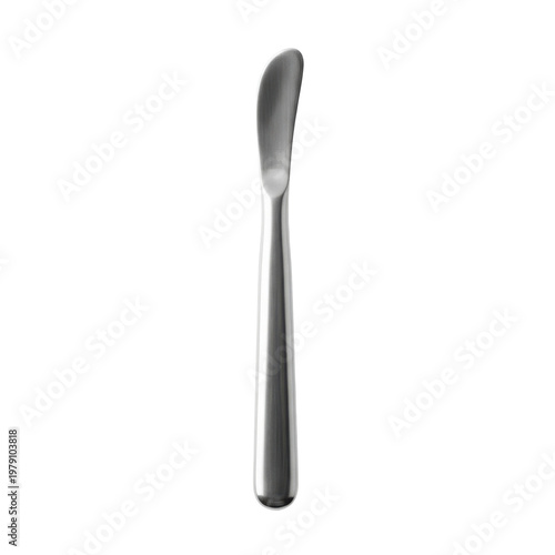 Modern Stainless Steel Butter Spreader Knife Isolated on White Background