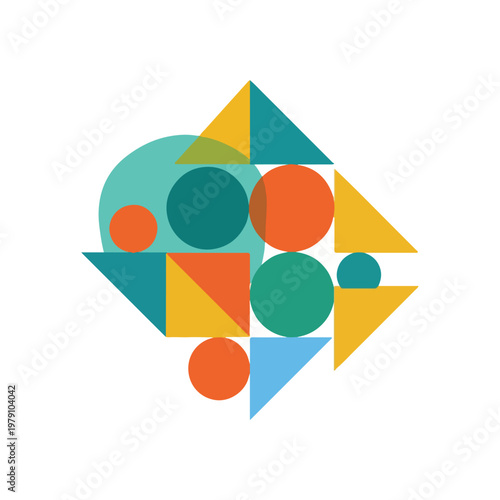 Free Download Colorful geometric shapes composition - GFXLoad