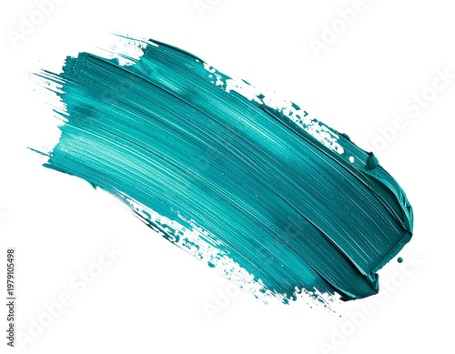 Teal and turquoise diagonal acrylic brush stroke