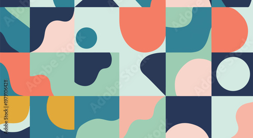 Colorful abstract geometric shapes pattern.