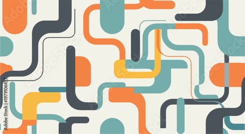 Colorful Abstract Geometric Shapes Pattern Design.