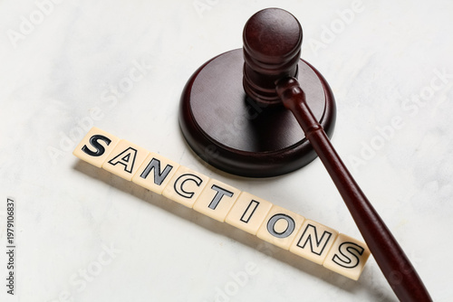 Word SANCTIONS with judge's...