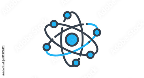 Atom Structure with Electron Orbits.