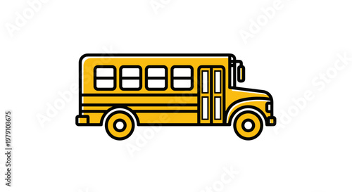 Yellow School Bus Side View.