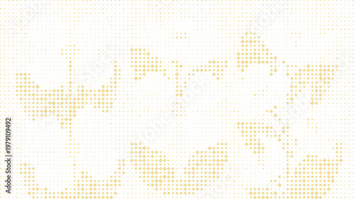 Golden star and cross halftone pattern luxury geometric background, Elegant gold starburst and plus sign halftone seamless pattern