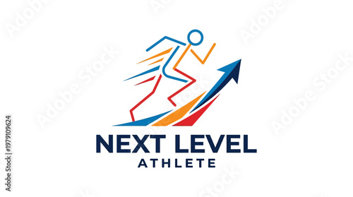 Next Level Athlete Logo with Running Figure and Arrow