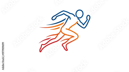 Dynamic Runner Silhouette in Motion
