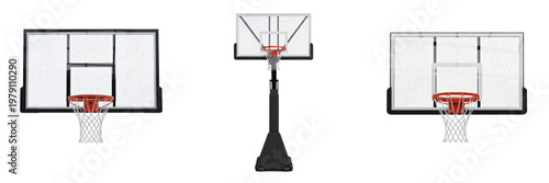 Canvastavla Basketball Hoop isolated on white background, Rim, Panier de Basket, Canasta de Baloncesto, Professional Steel Rim, Sports Equipment, Court Gear