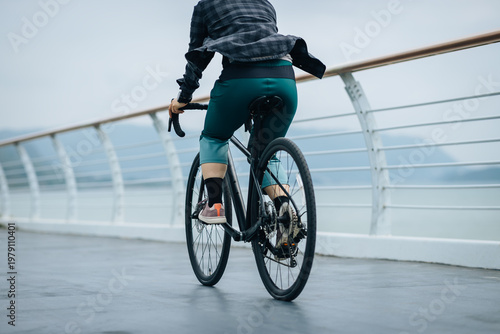 Photography Riding bike on seaside road