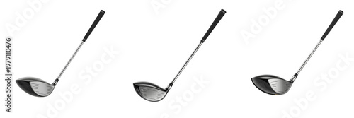 Konstfotografi Professional Golf Club isolated on white background, Driver, Club de Golf, Palo de Golf, Titanium Head, Graphite Shaft, Luxury Sports Equipment