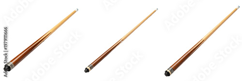 Tableau sur toile Billiard Cue isolated on white background, Pool Stick, Queue de Billard, Taco de Billar, Wooden Cue, Professional Sports Equipment