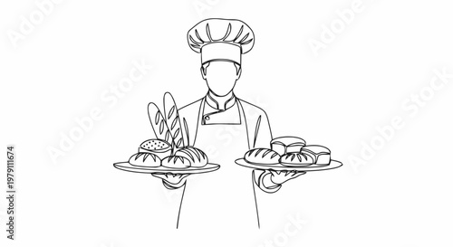 woman chef with a cake