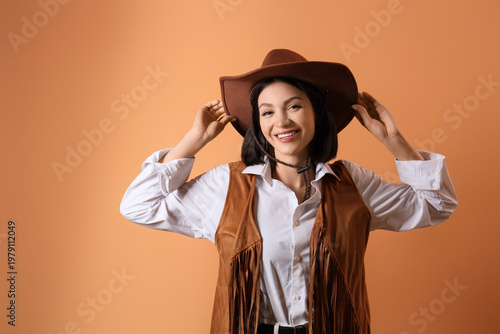 Happy fashionable young wom...