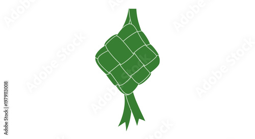 Traditional Green Woven Food Packet.