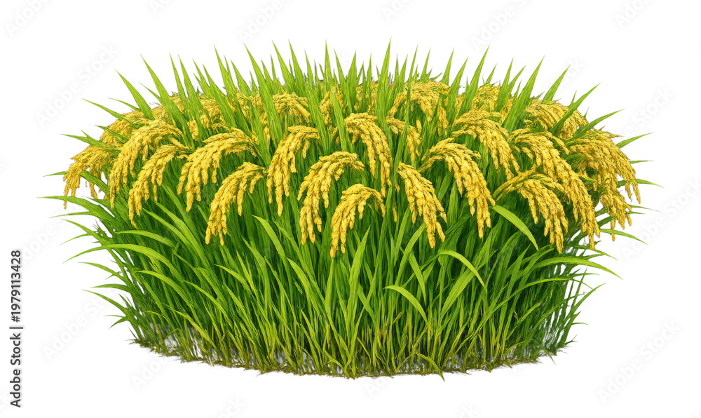 Fototapeta premium PNG Lush rice plant illustration.