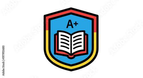 Education Grade A Plus Badge Icon.