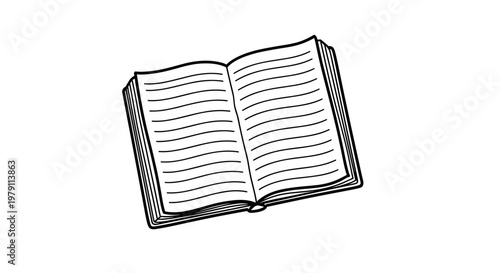 Open Book with Lined Pages Inside.