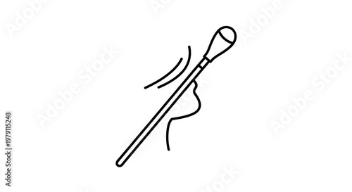 Hand holding a makeup brush for applying cosmetic powder to face, beauty and skincare concept