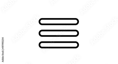 Hamburger Menu Icon - Three Horizontal Lines Symbol for Navigation and Options