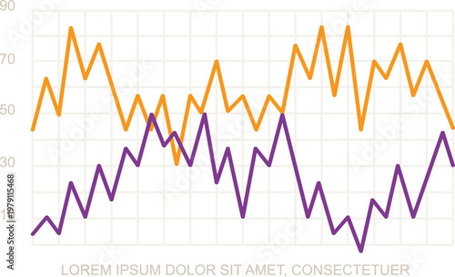 Line graph showing fluctuating trends for two data sets over time