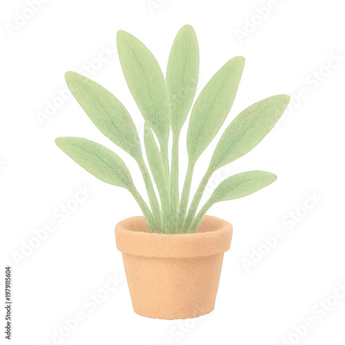 PNG Minimalist potted plant illustration.