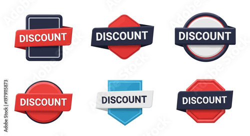 Discount Labels Icons Set.