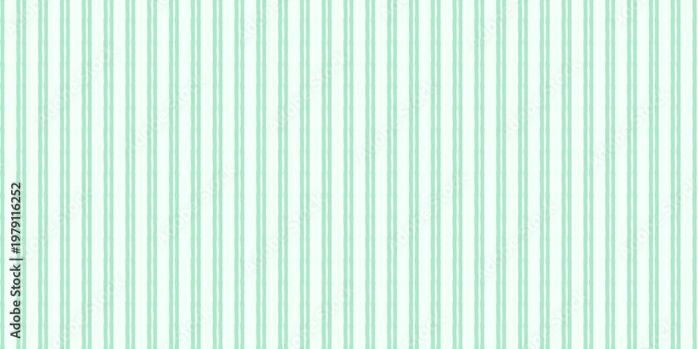 Obraz premium Green striped seamless pattern. Minimalist striped pattern background. Seamless vertical watercolor stripe pattern. Parallel watercolor lines. Hand drawn wavy lines on green background.