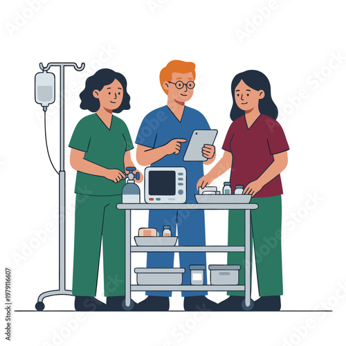 Medical Team Discussing Patient Care Around a Table.