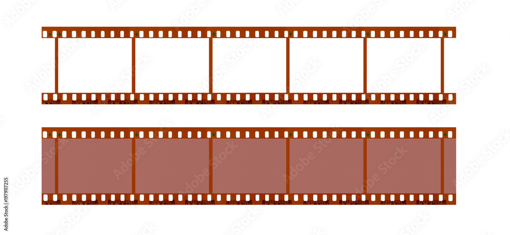 Fototapeta premium Vintage photo filmstrip or Old fashioned 35mm filmstrip isolated. Png