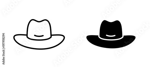 Vector illustration of cowboy hat icon set