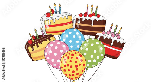 Colorful Birthday Cake Celebration.