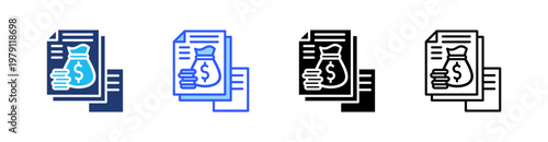 Earning Multiple Style Icon Set Collection Pack Web Banner Vector 