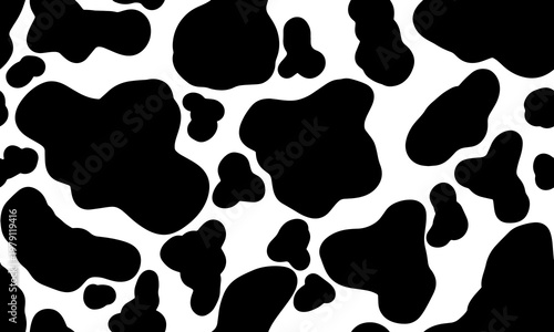 Cow texture pattern. Animal skin template. Spot background. doodle style for wallpaper, pattern fills, web page background, surface textures.