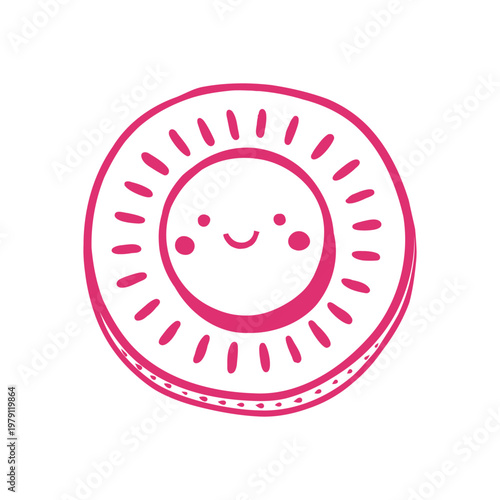 Cute cookie kawaii line icon