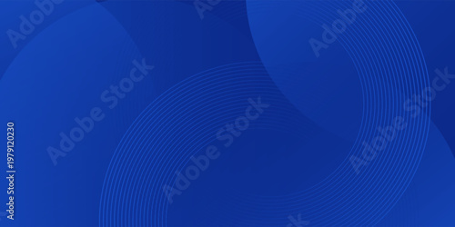 Abstract blue glowing geometric lines on dark blue background. Modern shiny blue circle. Suit for cover, poster, banner, brochure, header, vector modern