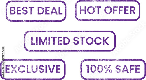 Promotional stamps best deal hot offer limited stock exclusive and 100 safe description a collection of purple rubber stamps