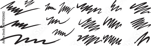 Abstract black scribble pattern on white background