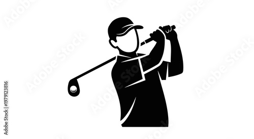 A golfer in action, swinging a golf club with focus and precision.