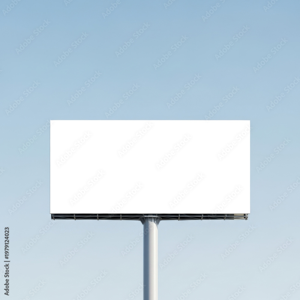 Obraz premium Empty blank white signboard or billboard isolated on transparent background