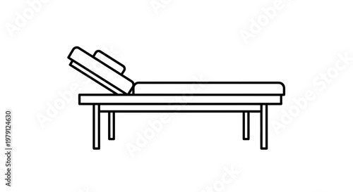 Massage Bed Icon, Spa Treatment Table, Wellness Furniture, Relaxation Furniture, Isolated Vector