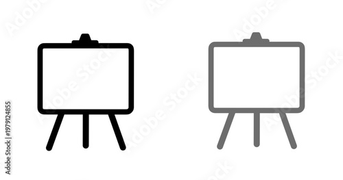 Vector illustration of easel board icon set