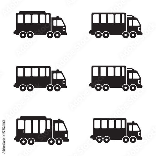 Black and white of four vintage double decker buses london bus public transportation side view