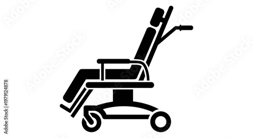 Medical Wheelchair Icon, Healthcare Mobility Aid, Patient Transport Chair