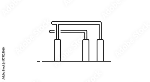 Parallel Bars Icon Silhouette: Gymnastics, Fitness, Sports Training, Outdoor Workout