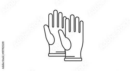 Protective Gloves Icon, Safety Equipment, Cleanliness and Hygiene Symbol