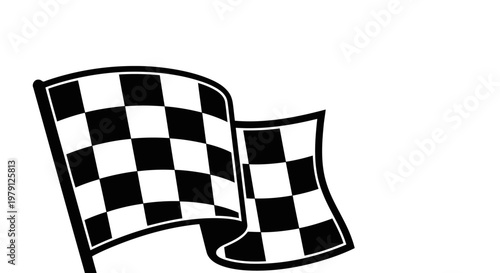 A pair of checkered flags waving in the air, symbolizing racing and competition.