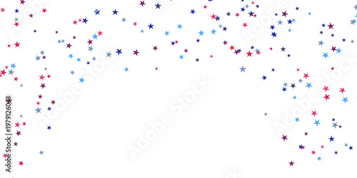 Colorful star confetti falling down